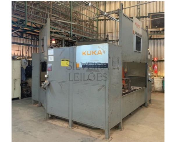Foto de Cédula de Sondagem Robotizada de 3 Estações de Trabalho de Acionamento Pneumático e Periféricos da Marca Kuka Roboter,  Ano de fabricação: 2009,  Número de série: 861412, Modelo atuador robótico: KR16L6 – KUKA 