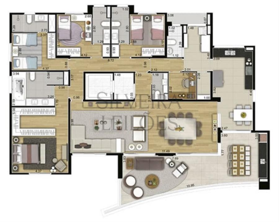 Apartamento nº 191, 19º Pavimento, Torre 02, Condomínio Terrazzo Residenziale Signature, Rua Francisco Glicério, nº 1.620, Bairro Paiquerê, Valinhos/SP Leilão Extrajudicial - Valinhos/SP, localizado em Valinhos - SP